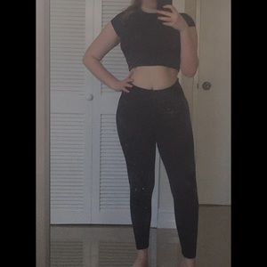 Victoria’s Secret pink full length black leggings